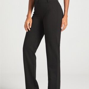 Betabrand Women's Black Straight Leg Pants medium long